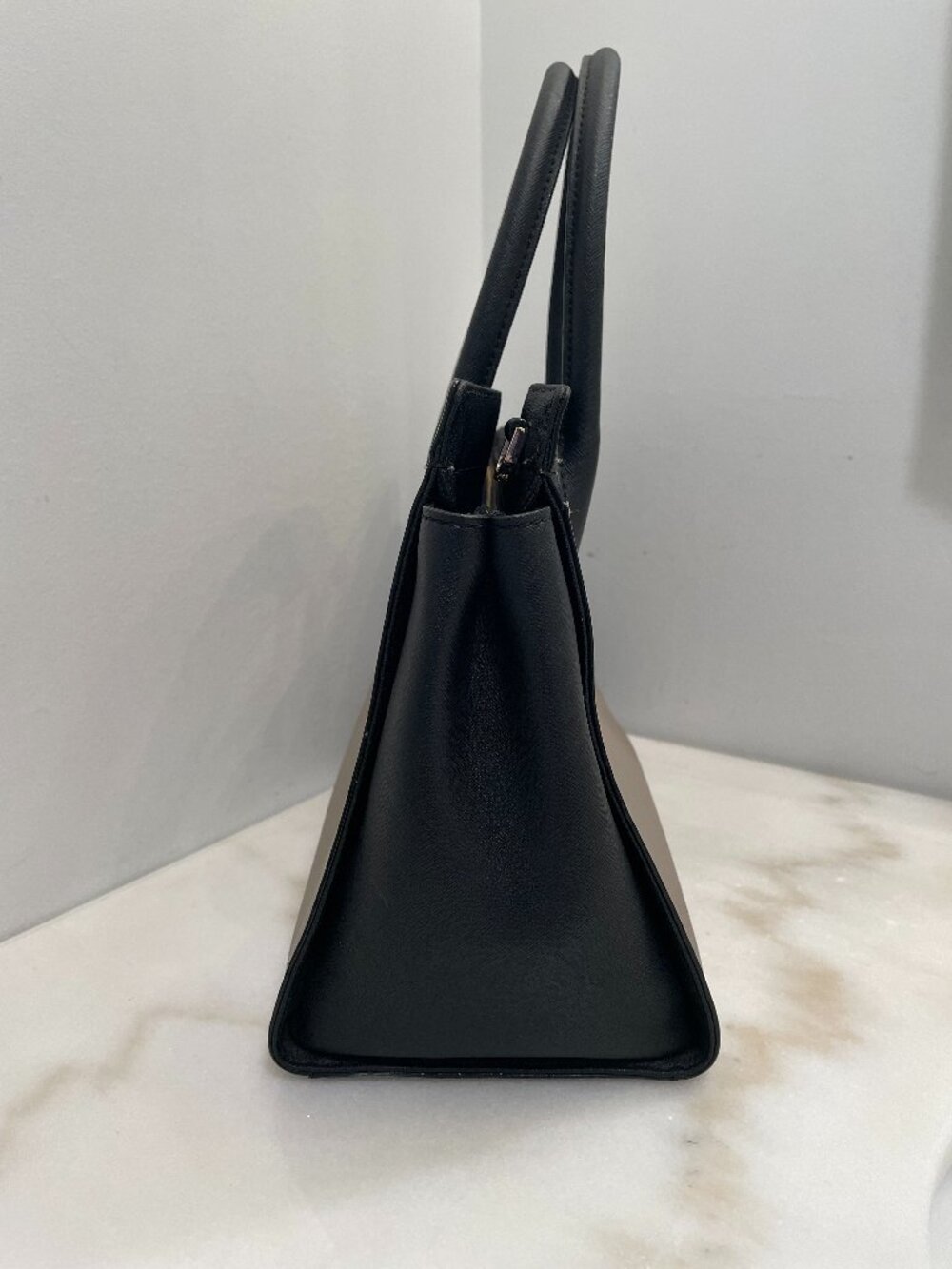Kate Spade Cameron Street Candace Leather Satchel Color Block Black & Tan Large - Picture 5 of 16